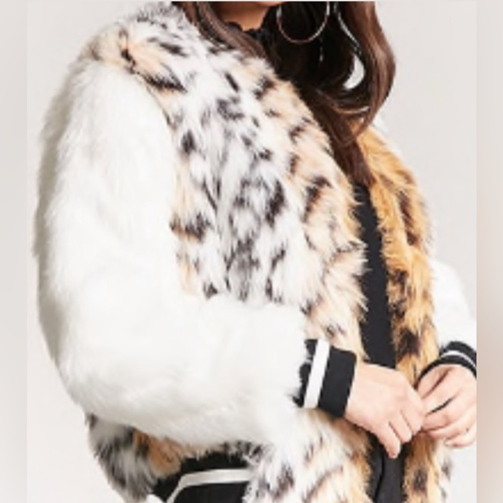 Forever 21 Varsity Faux Fur Jacket